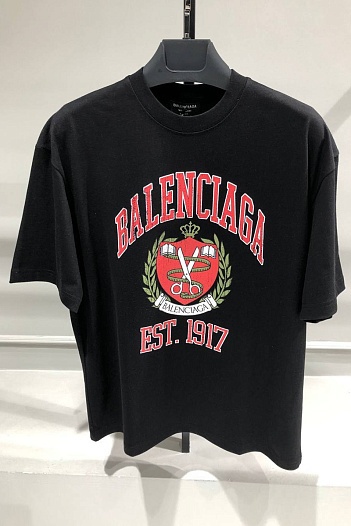 Оверсайз футболка Balenciaga est.1917 - Black   