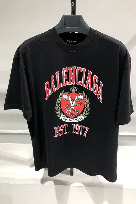 Оверсайз футболка Balenciaga est.1917 - Black