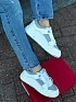 Женские кожаные кроссовки Valentino Freedots - White / Grey