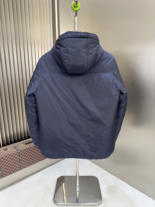 Мужской пуховик Prada logo-plaque - Navy