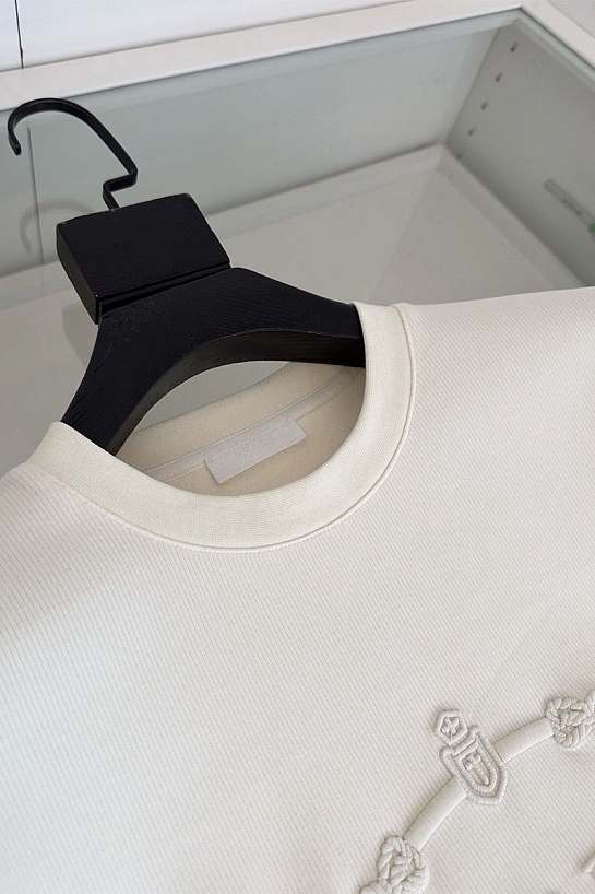 Мужской белый свитшот Prada logo-embroidered