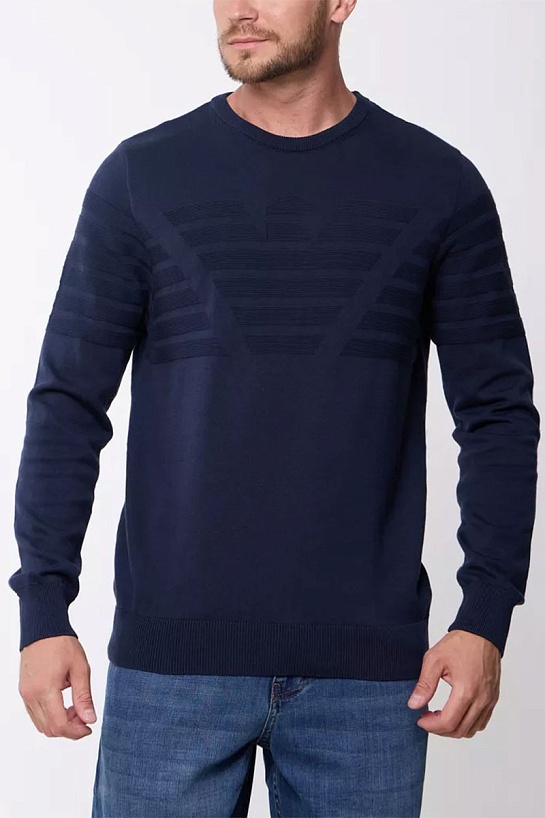 Мужской тёмно-синий джемпер Emporio Armani