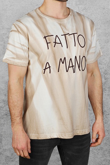 Оверсайз футболка Dolce&Gabbana "Fatto A Mano" - Beige   