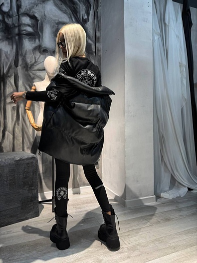 Женские утеплённые леггинсы Chrome Hearts premium   