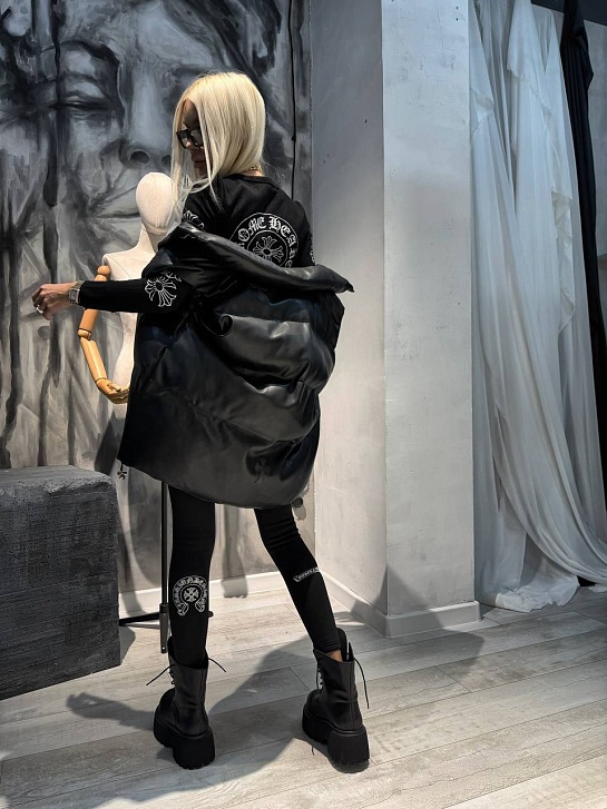 Женские утеплённые леггинсы Chrome Hearts premium