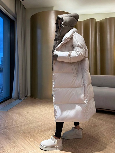 Женский пуховик с капюшоном Max Mara premium - Beige   