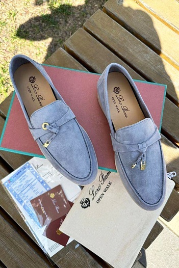 Женские замшевые лоферы Loro Piana Open Walk   