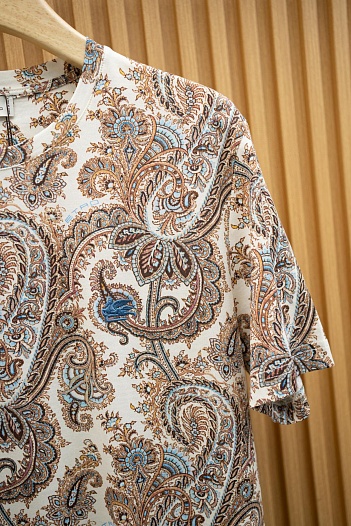 Бежевая футболка с узором пейсли Etro Premium   
