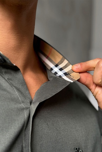 Мужская рубашка Burberry logo-embroidered - Green   