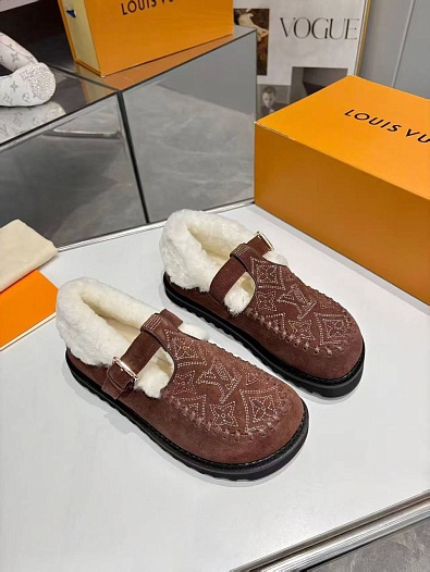 Женские меховые лоферы Louis Vuitton Colorado Comfort Mary Jane   