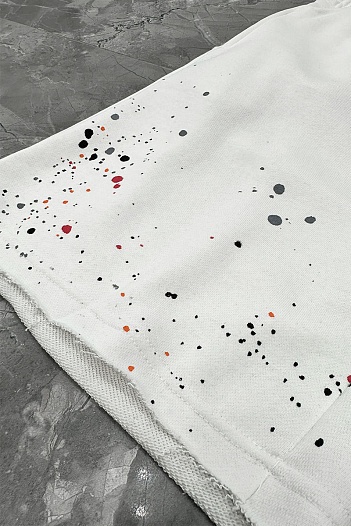 Мужские белые шорты Off-White paint-splatter   