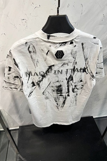 Футболка белого цвета Philipp Plein Hexagon   