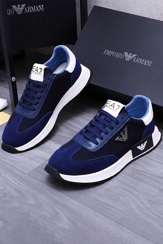 Мужские кроссовки Emporio Armani logo-plaque - Navy
