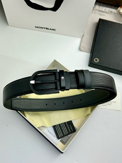 Двусторонний кожаный ремень Montblanc Premium (ширина 3.5 см)   