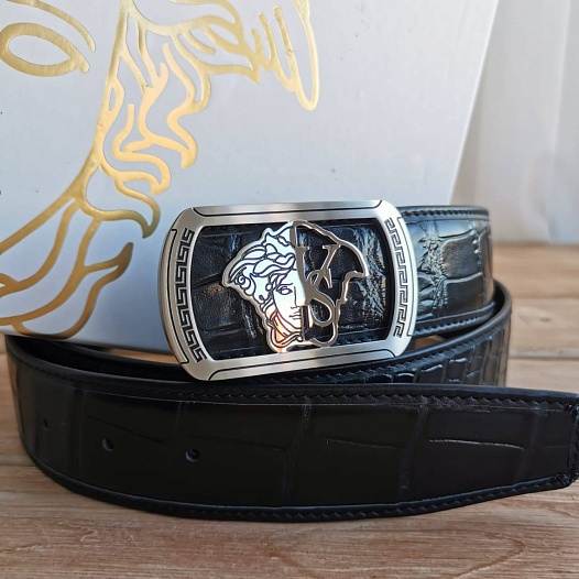 Кожаный ремень Versace Medusa (длина 105 / 110 см)   