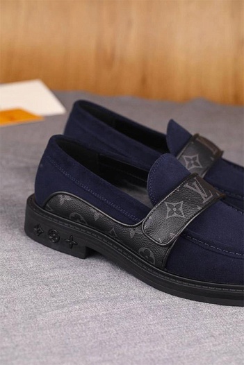 Замшевые лоферы Louis Vuitton Monogram - Blue   