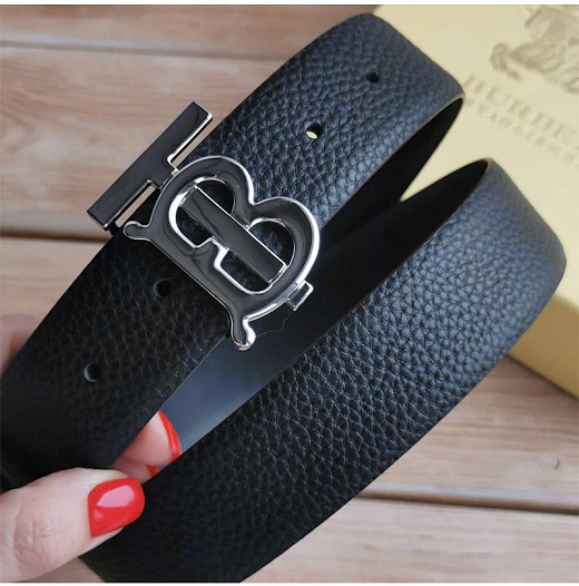 Кожаный ремень Burberry TB logo   