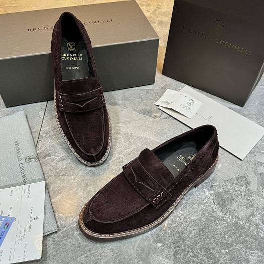 Мужские замшевые лоферы Brunello Cucinelli Premium   