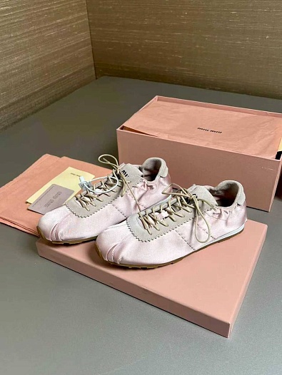 Женские кроссовки MIU MIU Plume Satin premium   