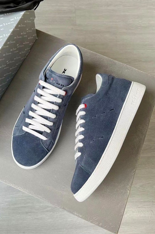 Замшевые кроссовки Kiton - Blue