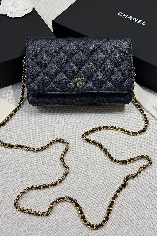 Кожаная сумка Chanel Wallet on Chain premium 19x12x4 см