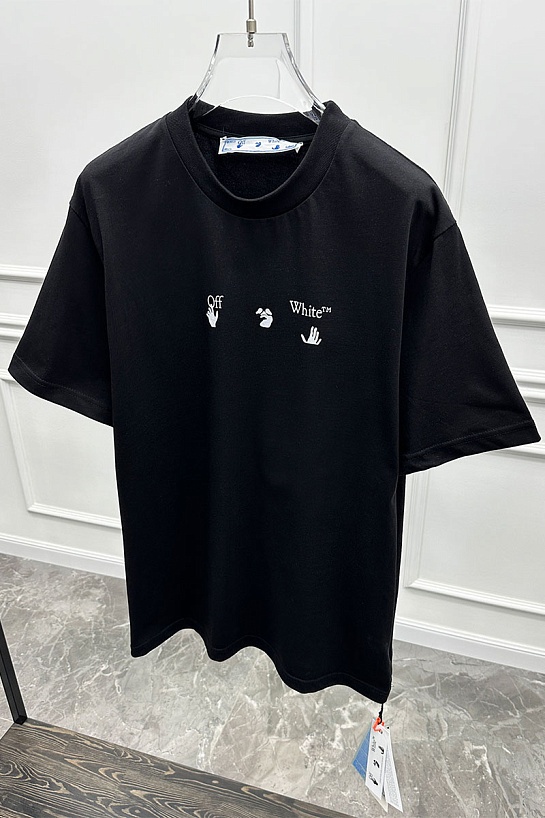 Чёрная оверсайз футболка Off-White Flash Date Camera