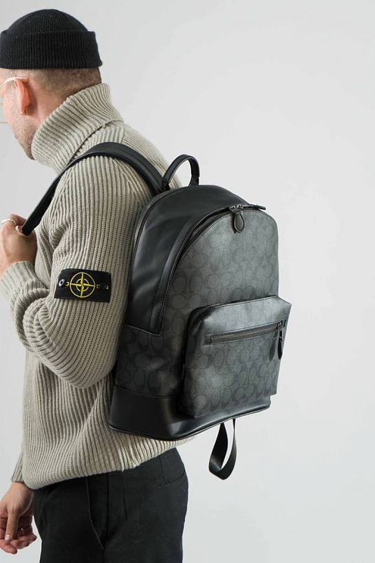 Кожаный рюкзак Coach monogram 40x30x16 см