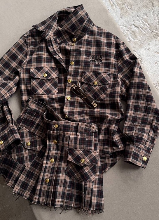 Женский костюм в клетку MIU MIU