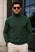 Мужская зелёная водолазка Lacoste logo-patch