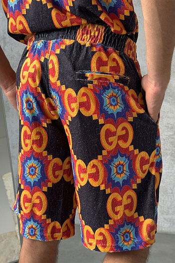 Брендовые мужские шорты Gucci GG logo all-over   