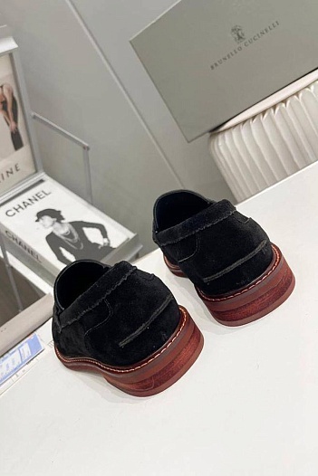 Замшевые лоферы Brunello Cucinelli unlined - Black   