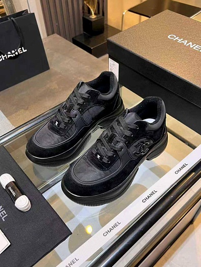 Чёрные женские кроссовки Chanel premium   