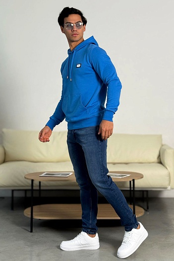 Мужское синее худи Dolce & Gabbana logo-plaque   