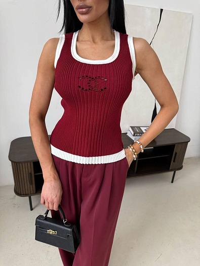 Женская майка Chanel premium - Red   