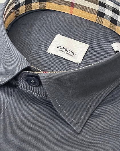 Мужская рубашка Burberry logo-embroidered - Grey   