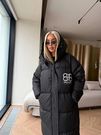 Женская пуховая куртка Balenciaga Premium - Black   
