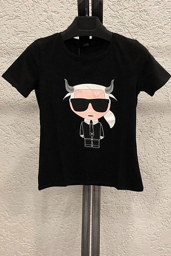 Женская чёрная футболка Karl Lagerfeld "Taurus"   