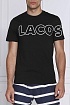 Мужская чёрная футболка Lacoste logo-print