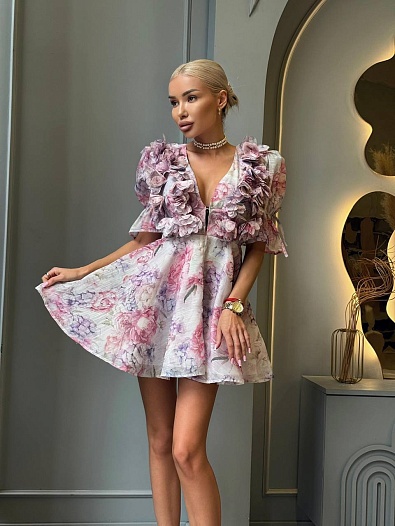 Женское платье Zimmermann flower print - Pink   