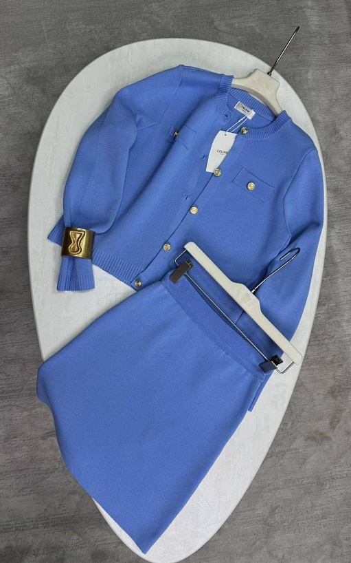 Женский костюм двойка Celine premium - Blue
