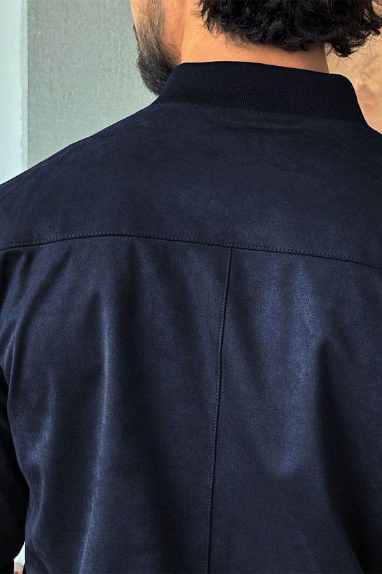 Мужской тёмно-синий бомбер Loro Piana