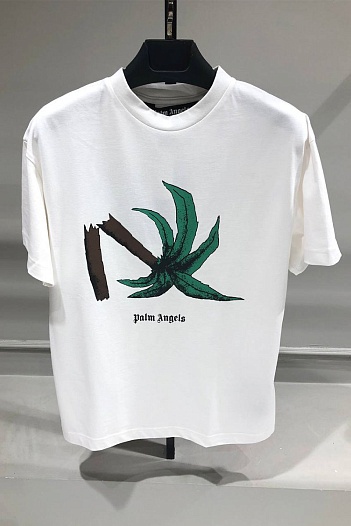 Белая футболка Palm Angels Broken Palm print   