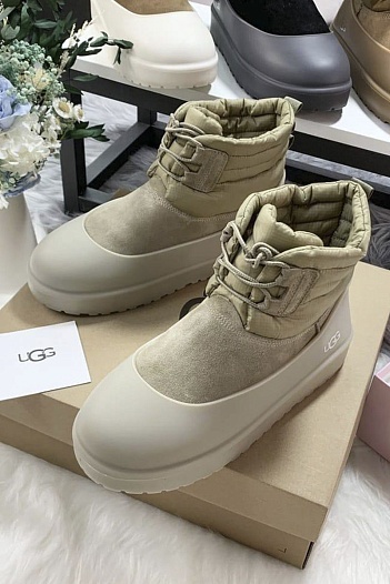 Женские ботинки UGG Classic Mini Lace-Up - Beige   