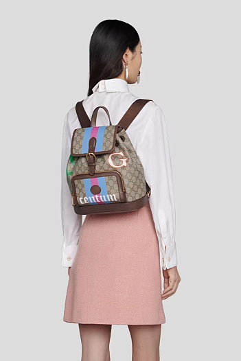 Кожаный рюкзак Gucci with interlocking G 26.5x30 см   