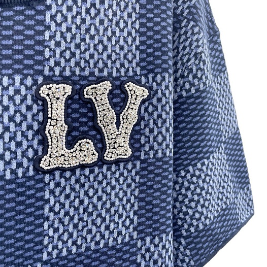 Оверсайз футболка Louis Vuitton Premium crystal logo-patch   