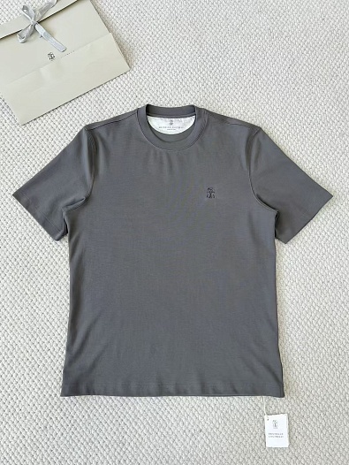 Мужская серая футболка Brunello Cucinelli premium   