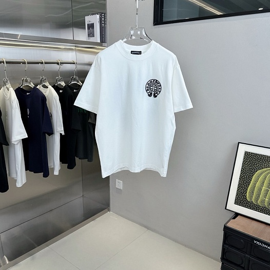 Белая оверсайз футболка Chrome Hearts Premium   