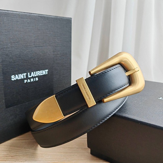 Кожаный ремень Yves Saint Laurent (длина 80 / 85 см)   