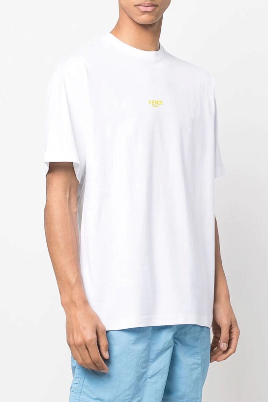 Белая оверсайз футболка Fendi Roma logo-print