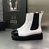 Женские кожаные сапоги Chanel Cruise premium - White / Black